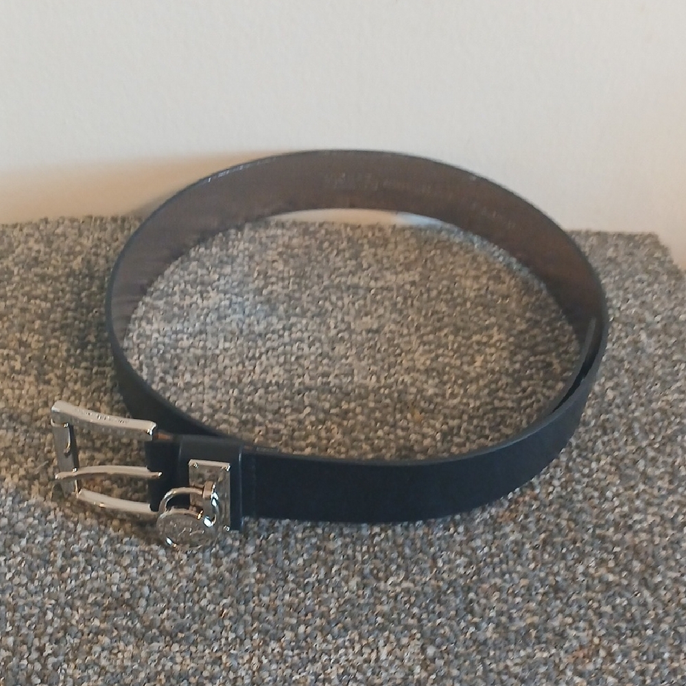 Michael Kors Black Belt with Silver Buckle Size M